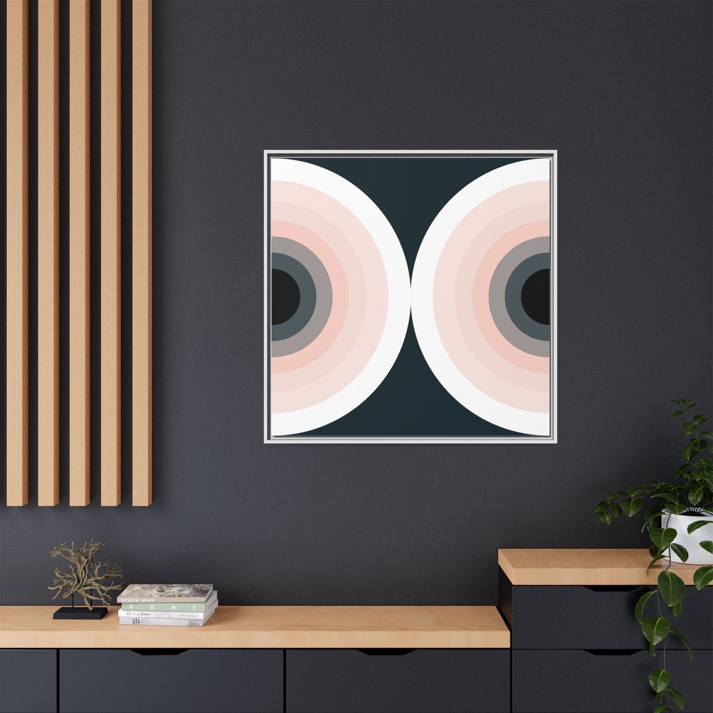 Modern Framed Geometric Canvas Art | Bold Color Meets Clean Framing