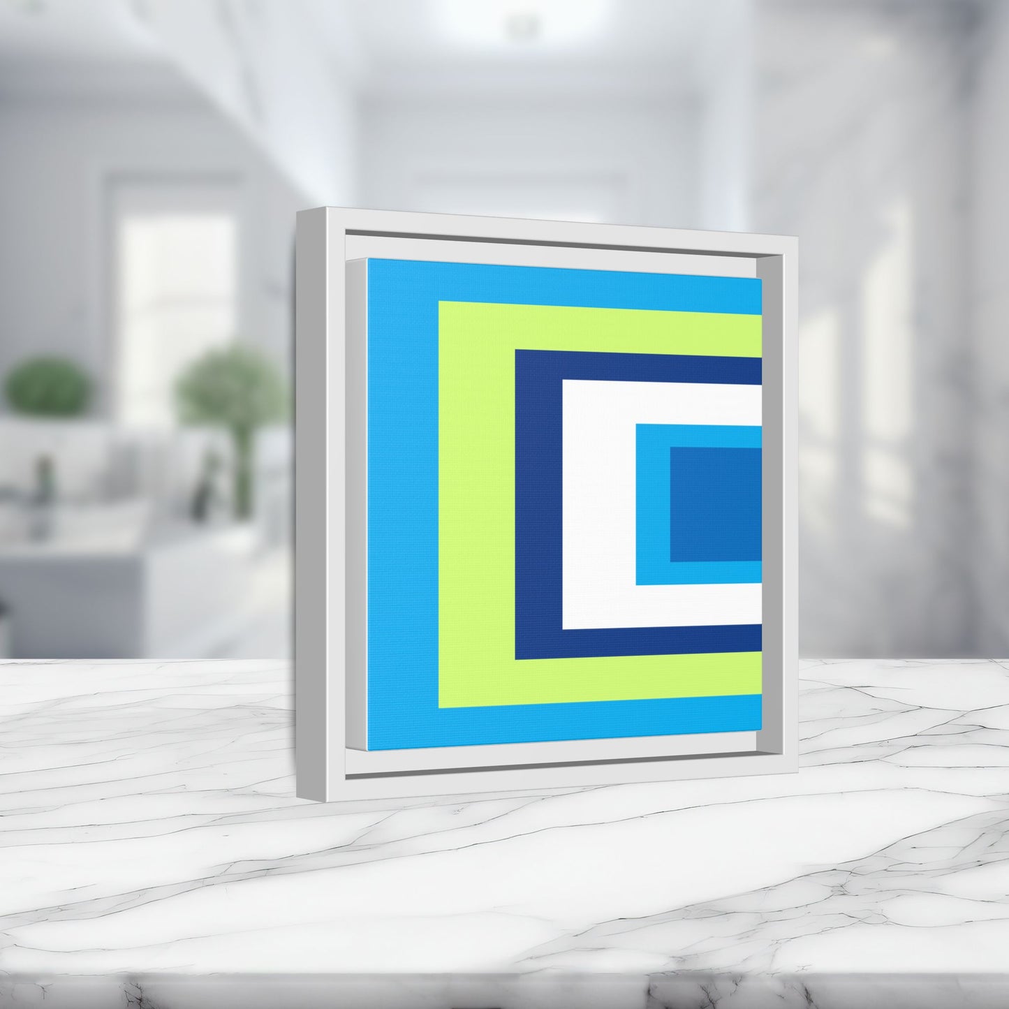 Modern Framed Geometric Canvas Art | Bold Color Meets Clean Framing