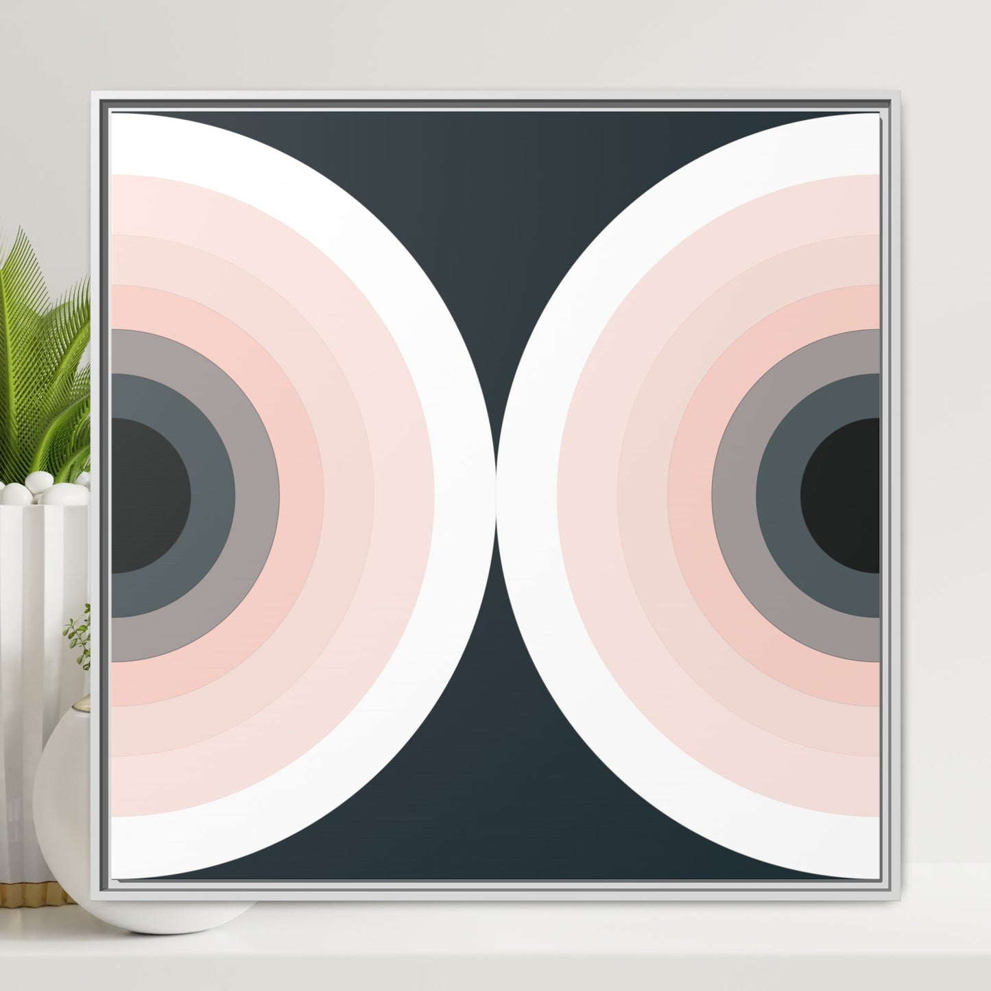 Modern Framed Geometric Canvas Art | Bold Color Meets Clean Framing