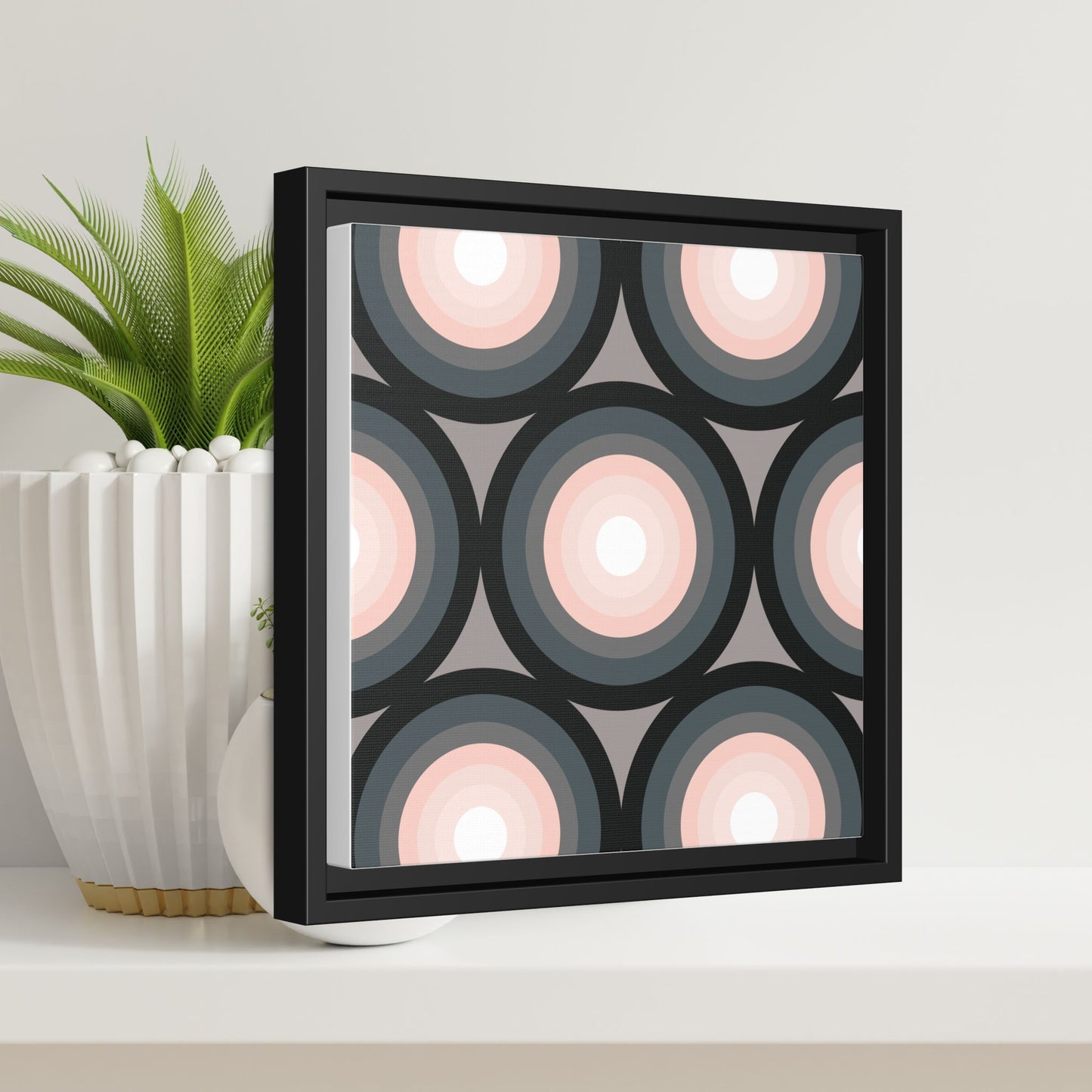 Modern Framed Geometric Canvas Art | Bold Color Meets Clean Framing