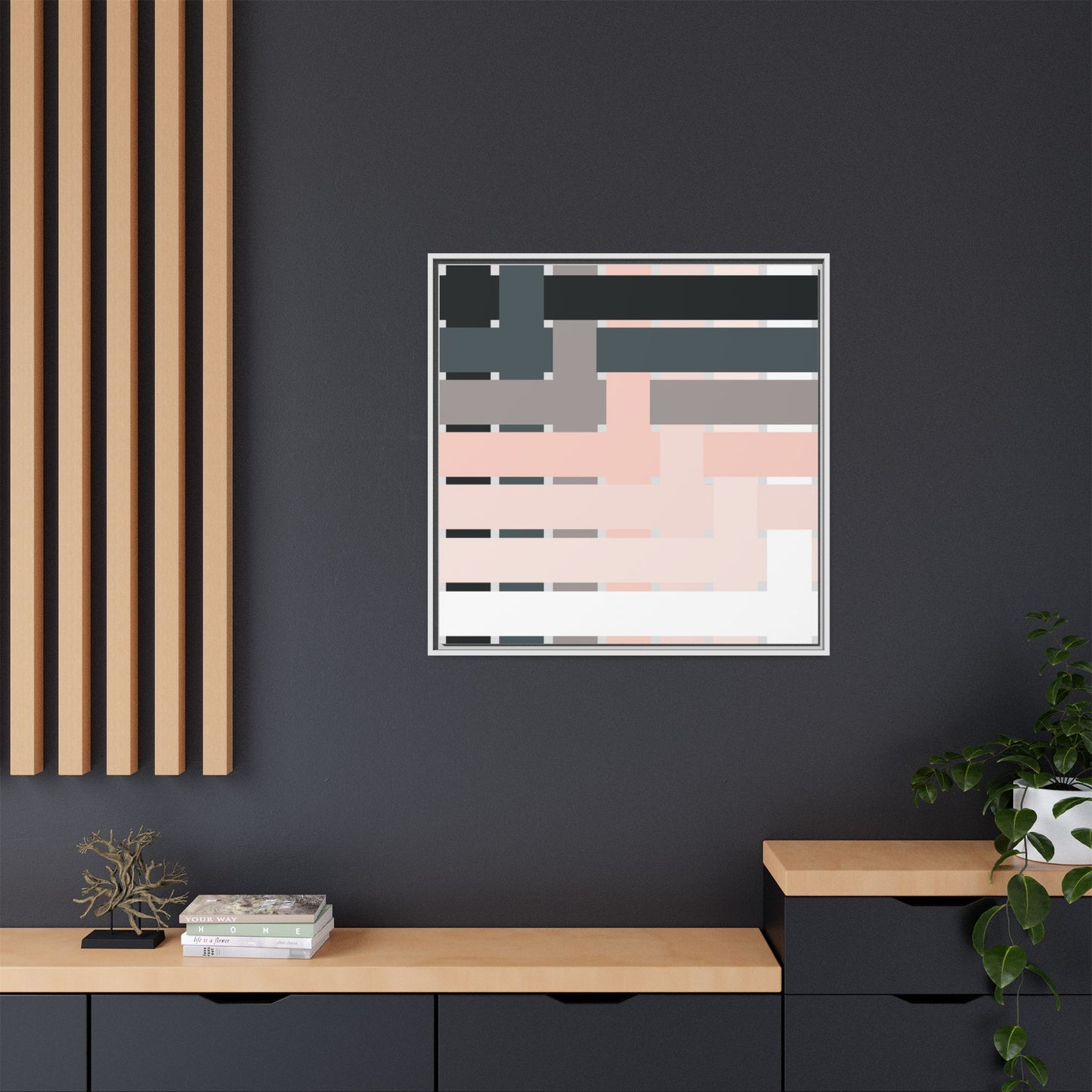 Modern Framed Geometric Canvas Art | Bold Color Meets Clean Framing