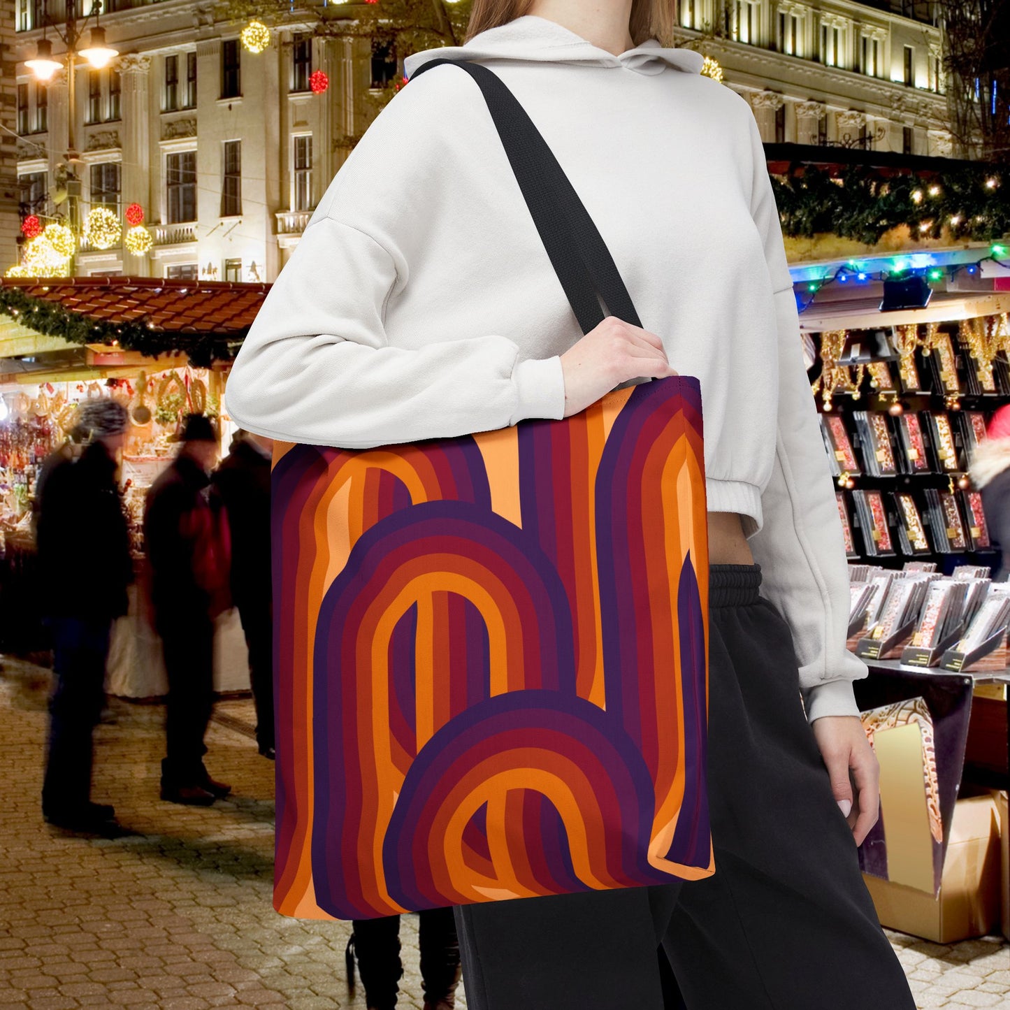 Geometric Art Tote Bag – 3 sizes | Bold lines. Vivid color