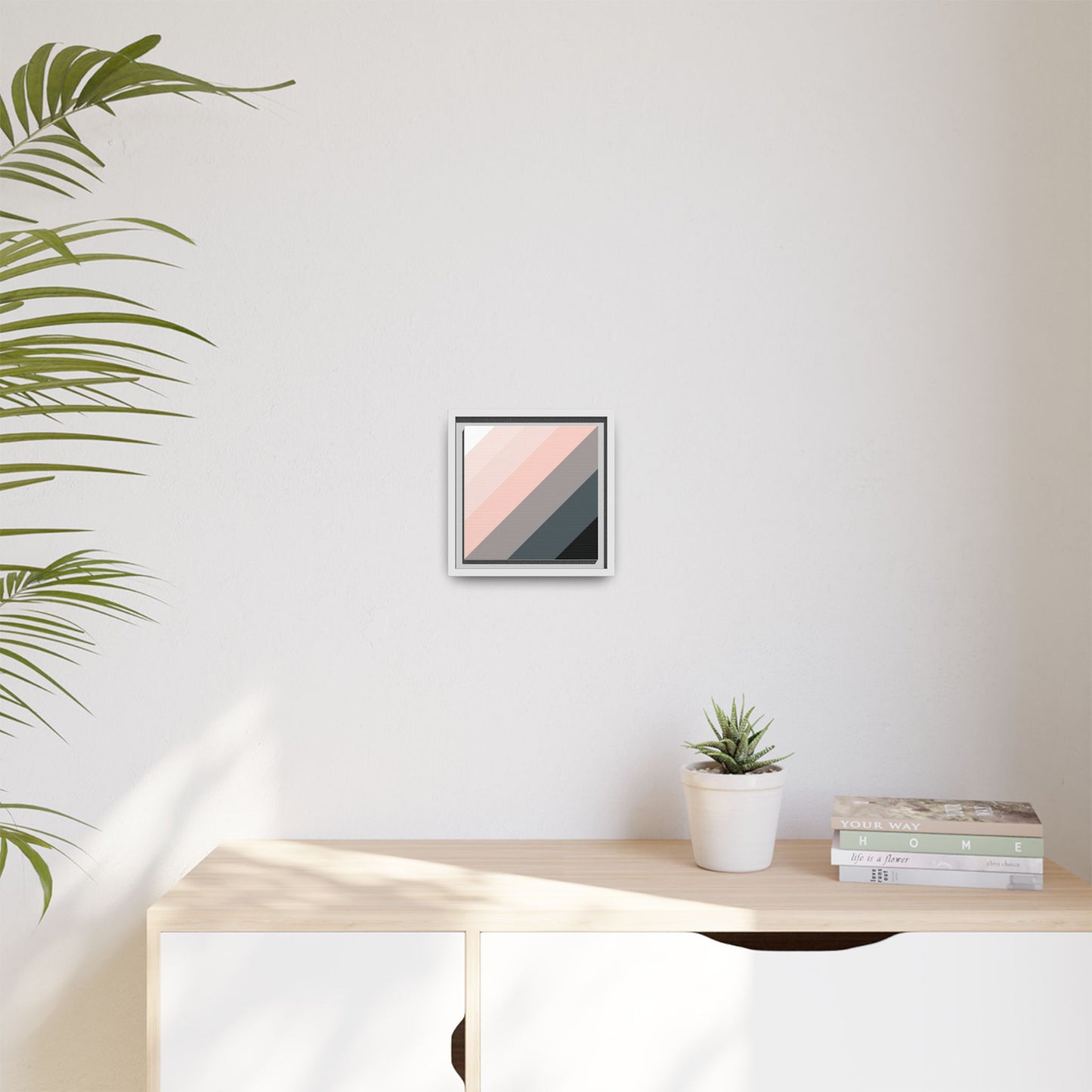 Modern Framed Geometric Canvas Art | Bold Color Meets Clean Framing