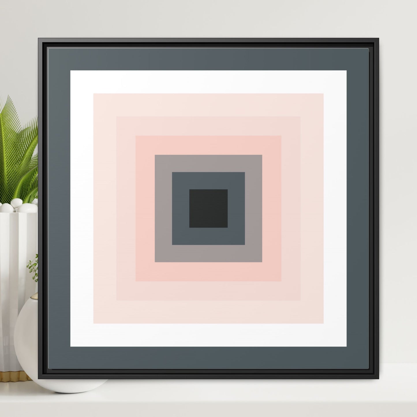 Modern Framed Geometric Canvas Art | Bold Color Meets Clean Framing