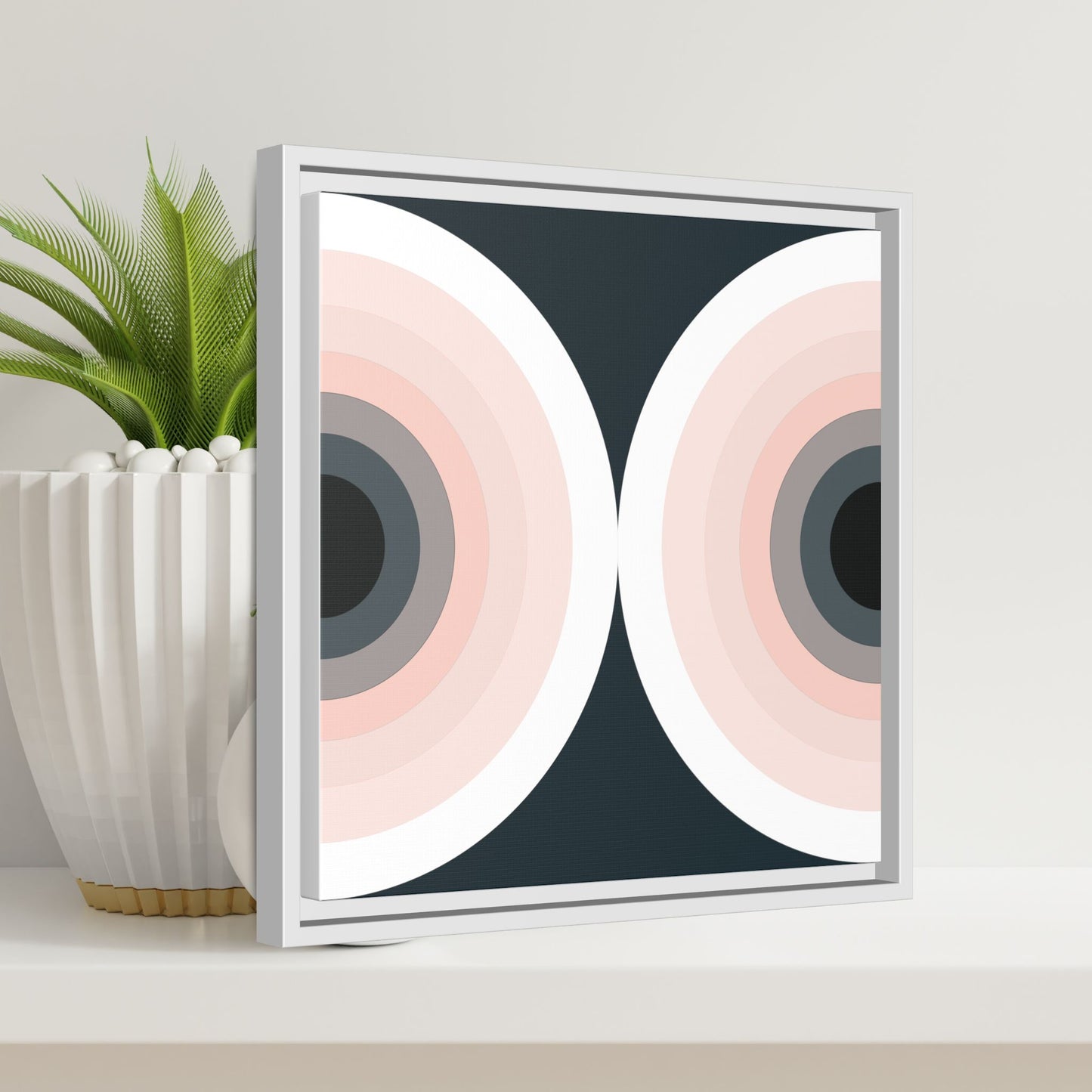 Modern Framed Geometric Canvas Art | Bold Color Meets Clean Framing