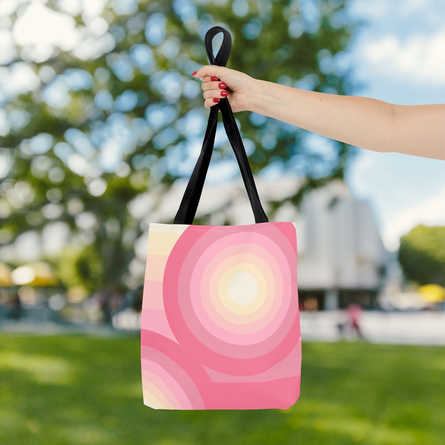 Geo Art Tote Bag – 3 sizes | Bold lines. Vivid color. Retro with a modern twist.