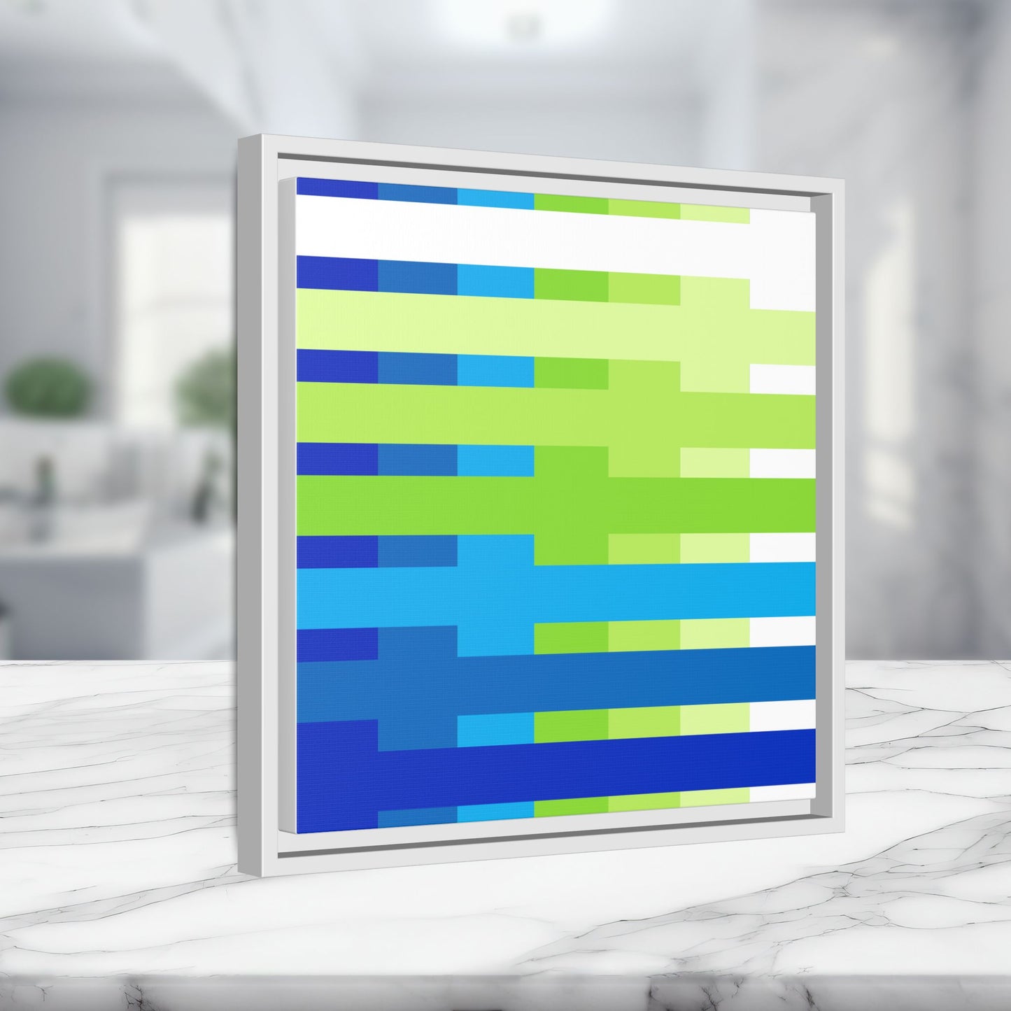 Modern Framed Geometric Canvas Art | Bold Color Meets Clean Framing