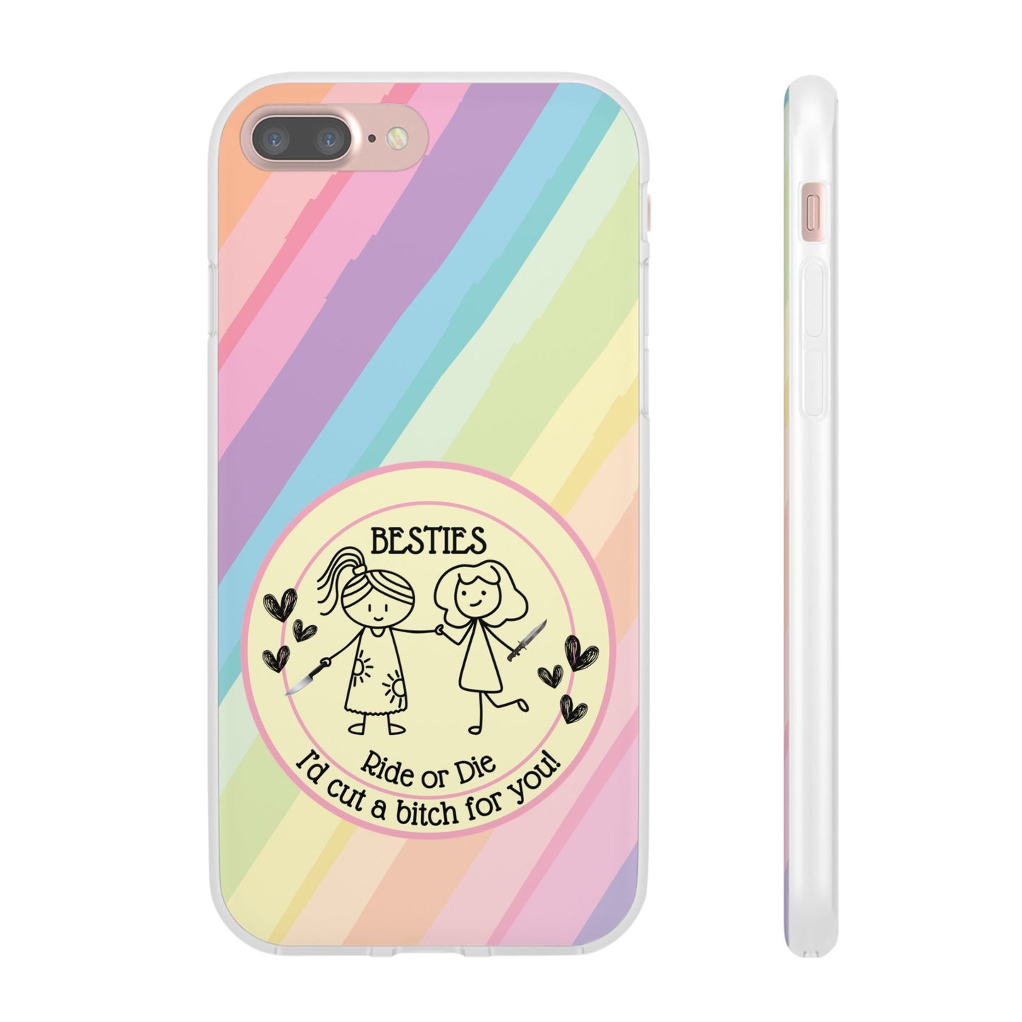 Phone Cases - Pastels Besties Ride or Die | "I'd Cut a Bitch for You"