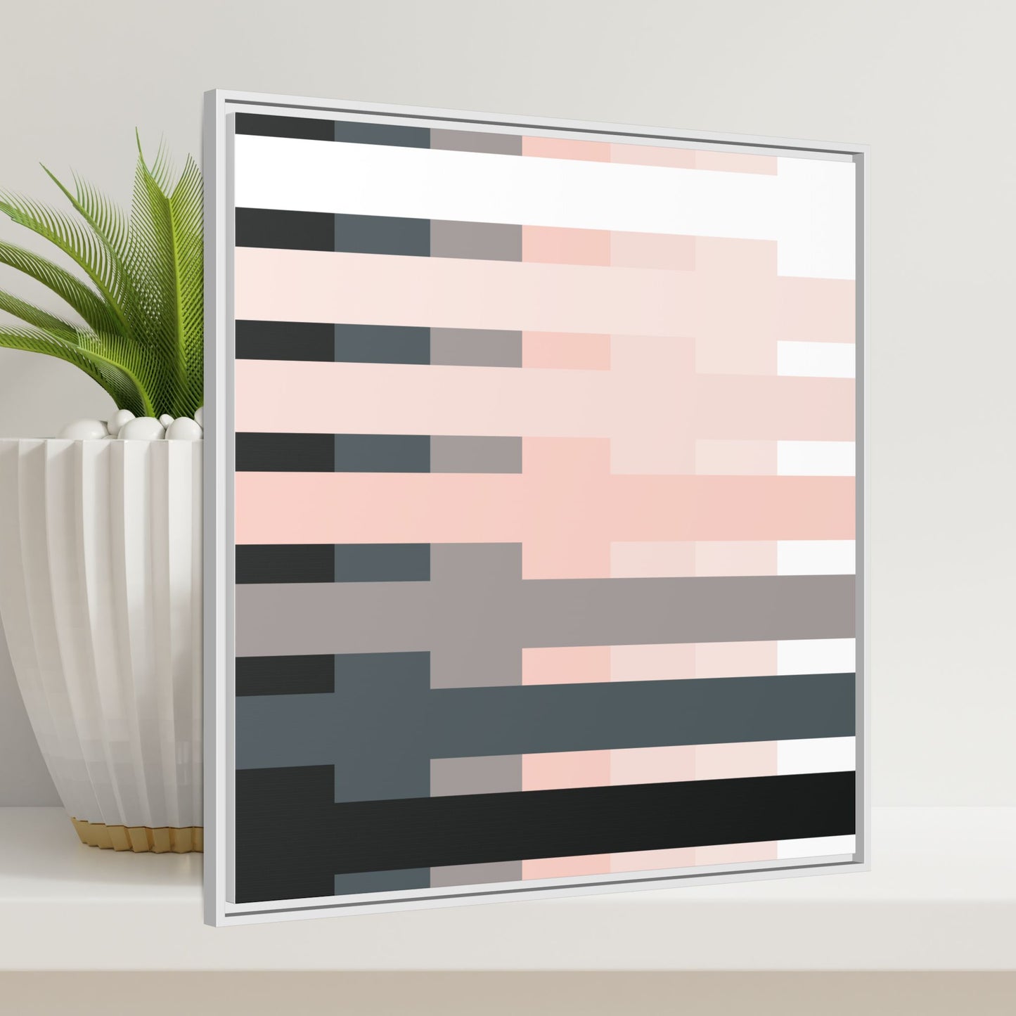 Modern Framed Geometric Canvas Art | Bold Color Meets Clean Framing