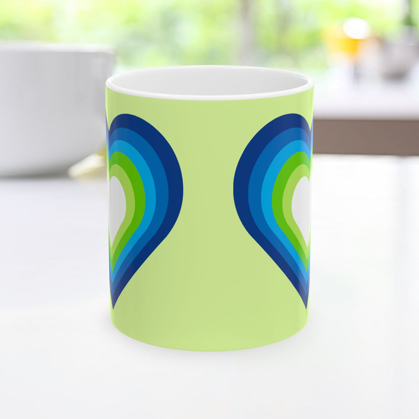 Geo Art Heart Mug – Bold Color, Daily Joy