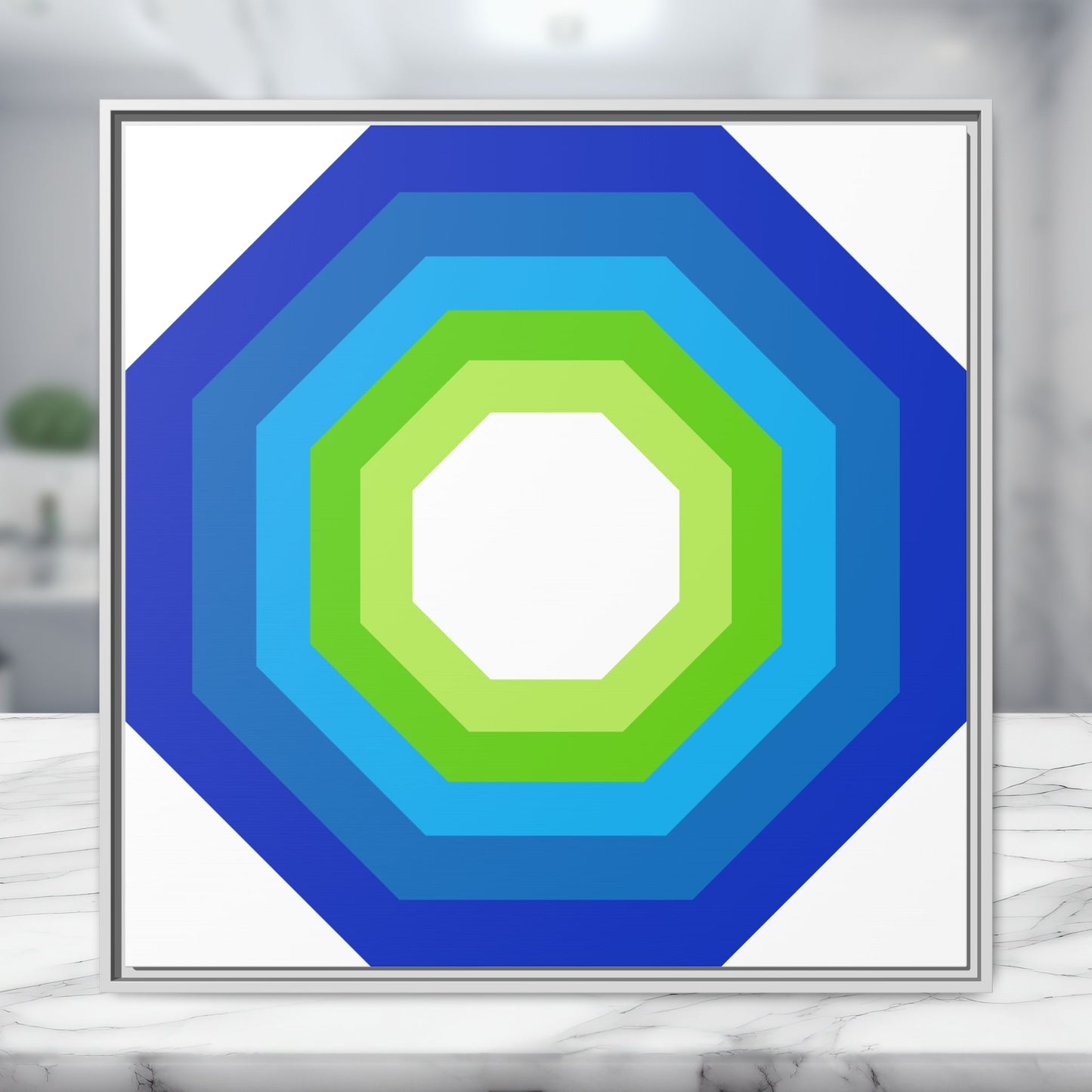Modern Framed Geometric Canvas Art | Bold Color Meets Clean Framing