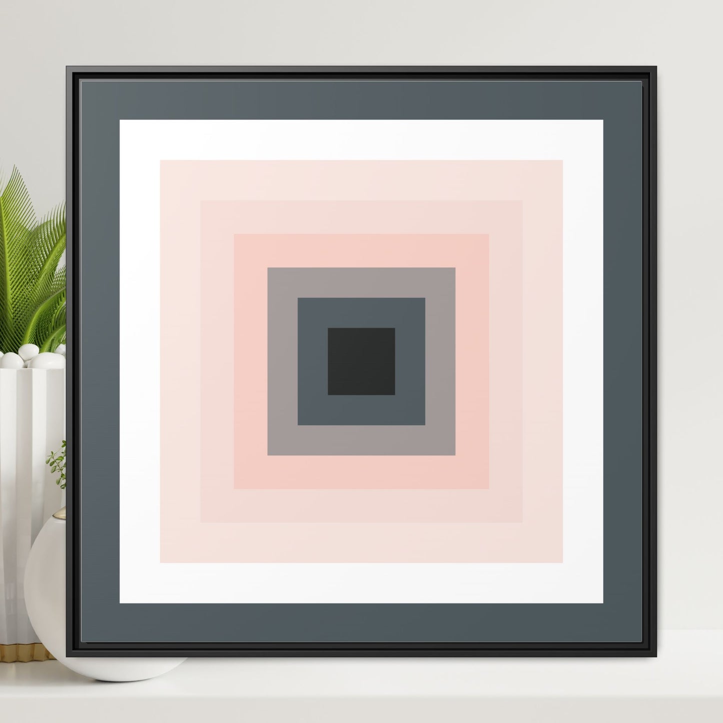 Modern Framed Geometric Canvas Art | Bold Color Meets Clean Framing