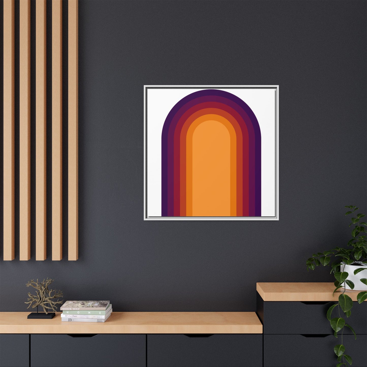 Modern Framed Geometric Canvas Art | Bold Color Meets Clean Framing
