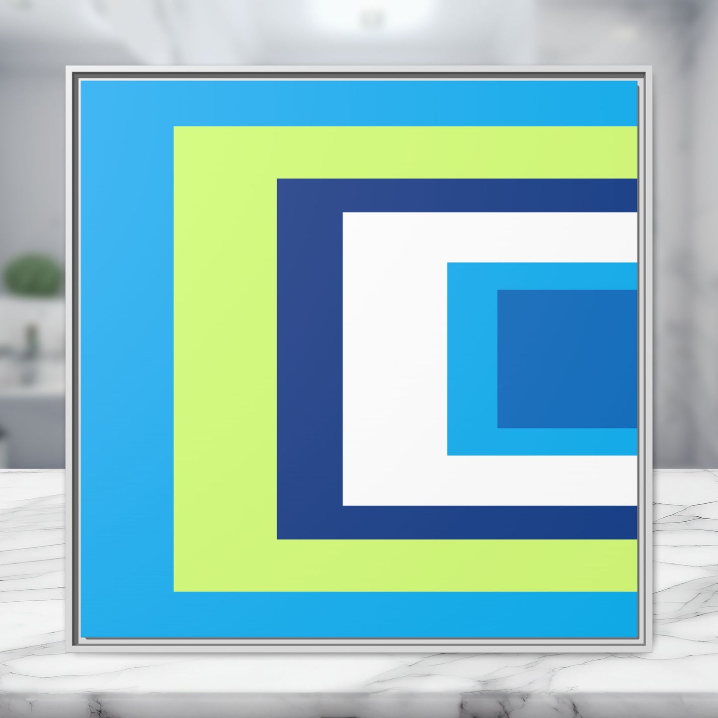 Modern Framed Geometric Canvas Art | Bold Color Meets Clean Framing