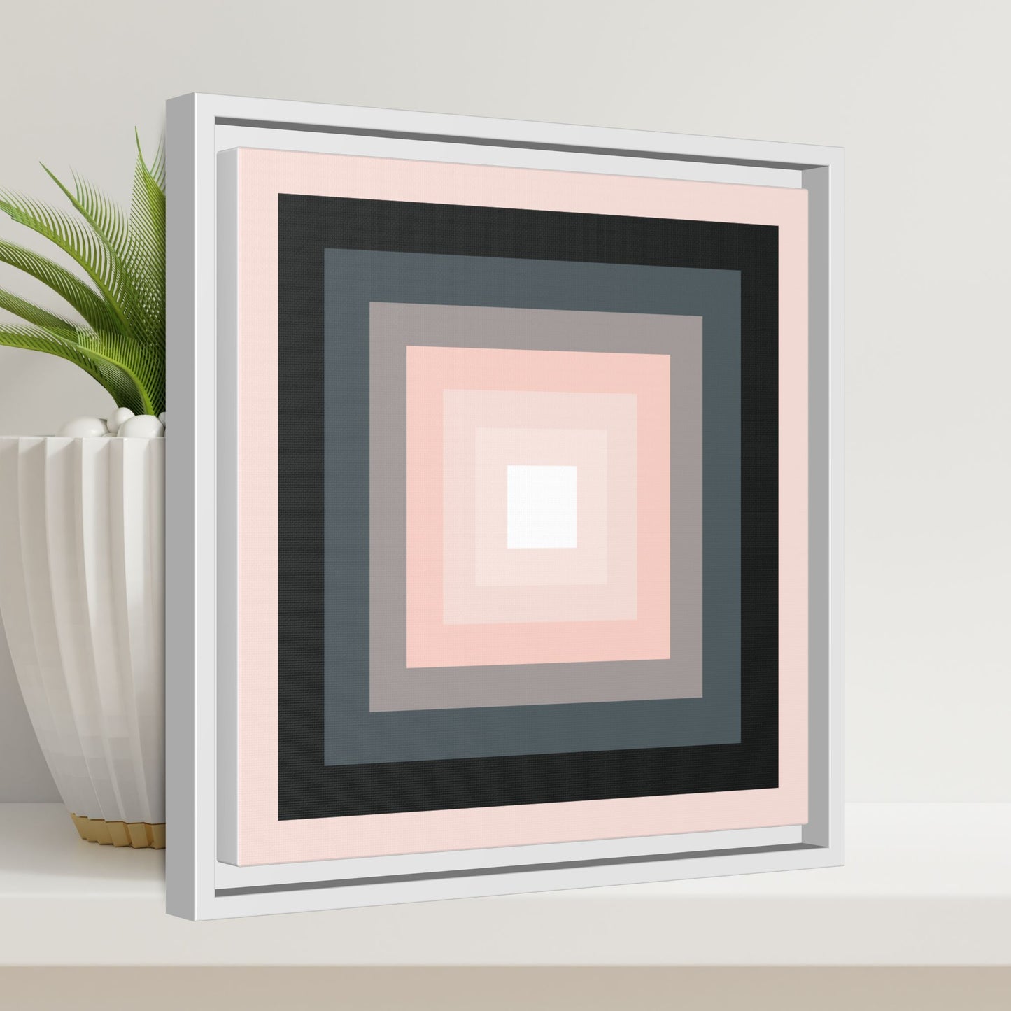 Modern Framed Geometric Canvas Art | Bold Color Meets Clean Framing