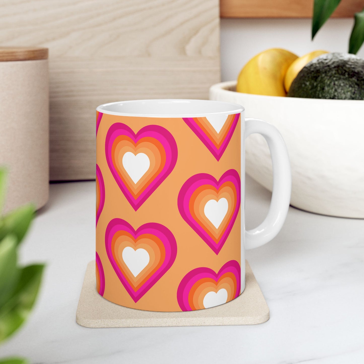 Geo Art Heart Mug – Bold Color, Daily Joy