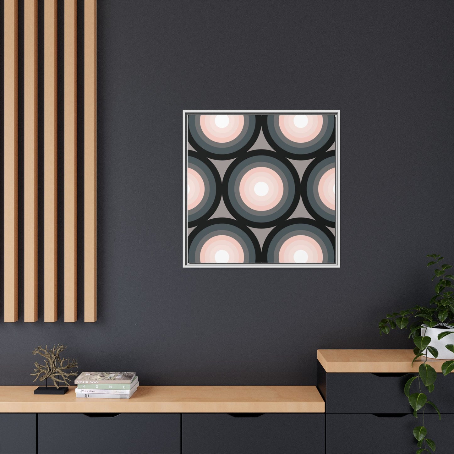 Modern Framed Geometric Canvas Art | Bold Color Meets Clean Framing