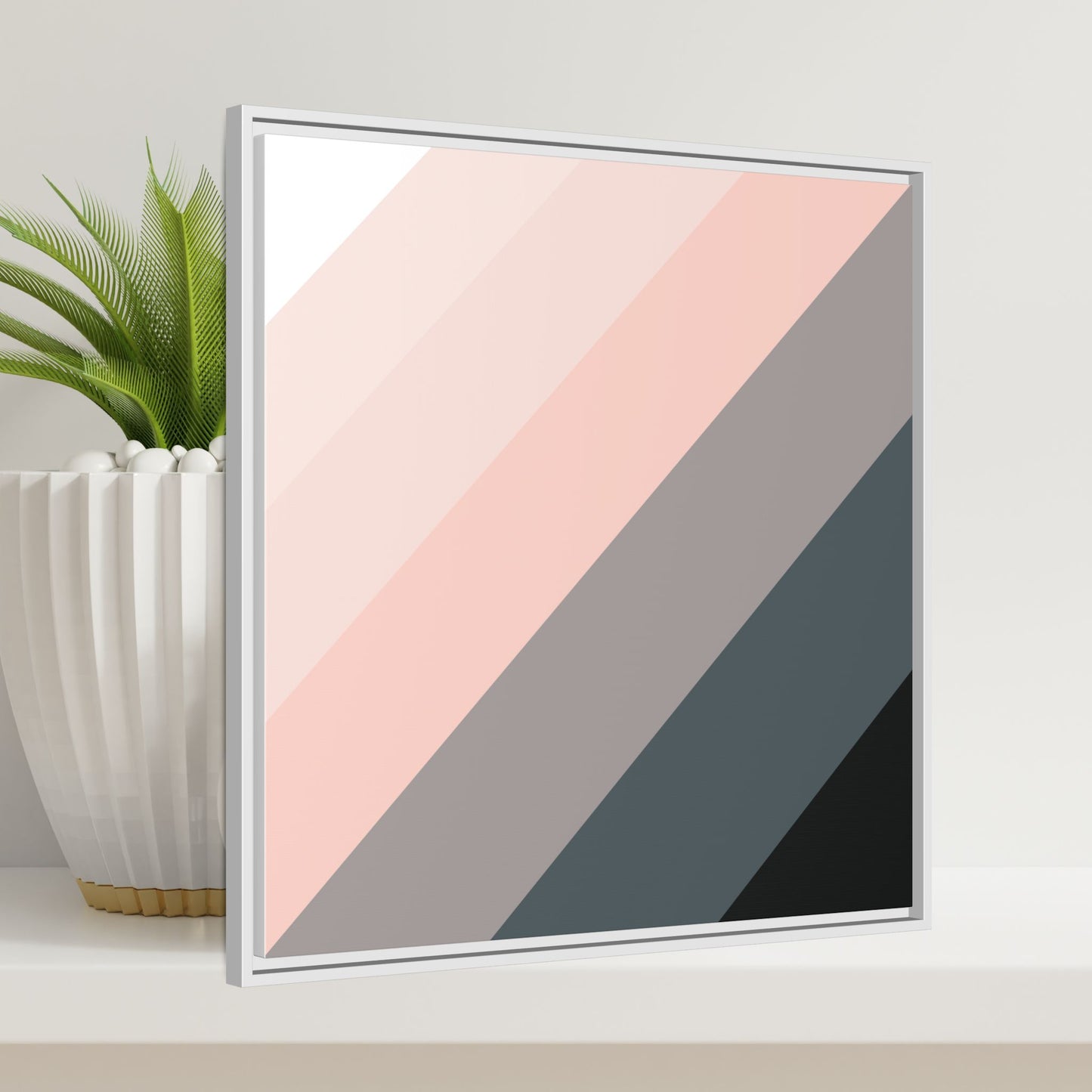Modern Framed Geometric Canvas Art | Bold Color Meets Clean Framing