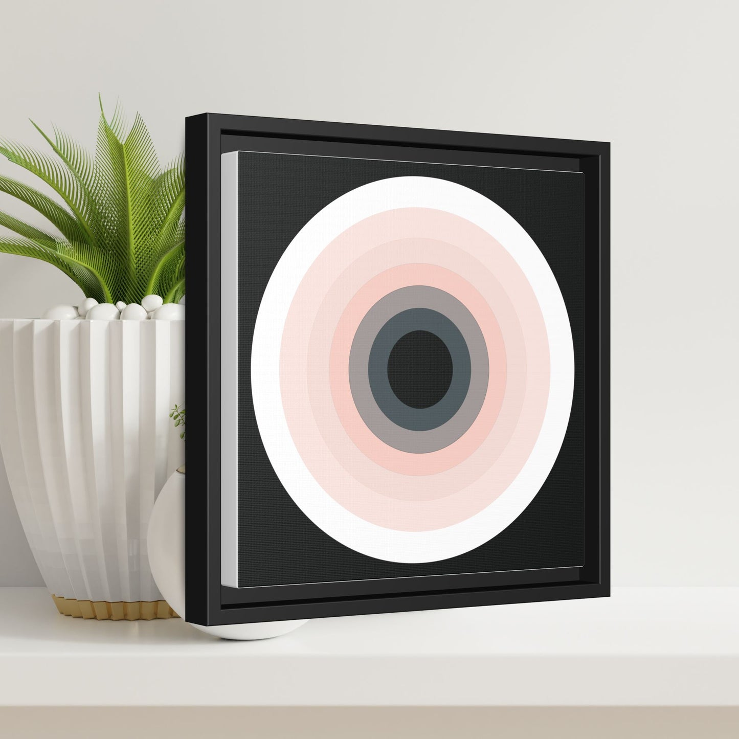 Modern Framed Geometric Canvas Art | Bold Color Meets Clean Framing