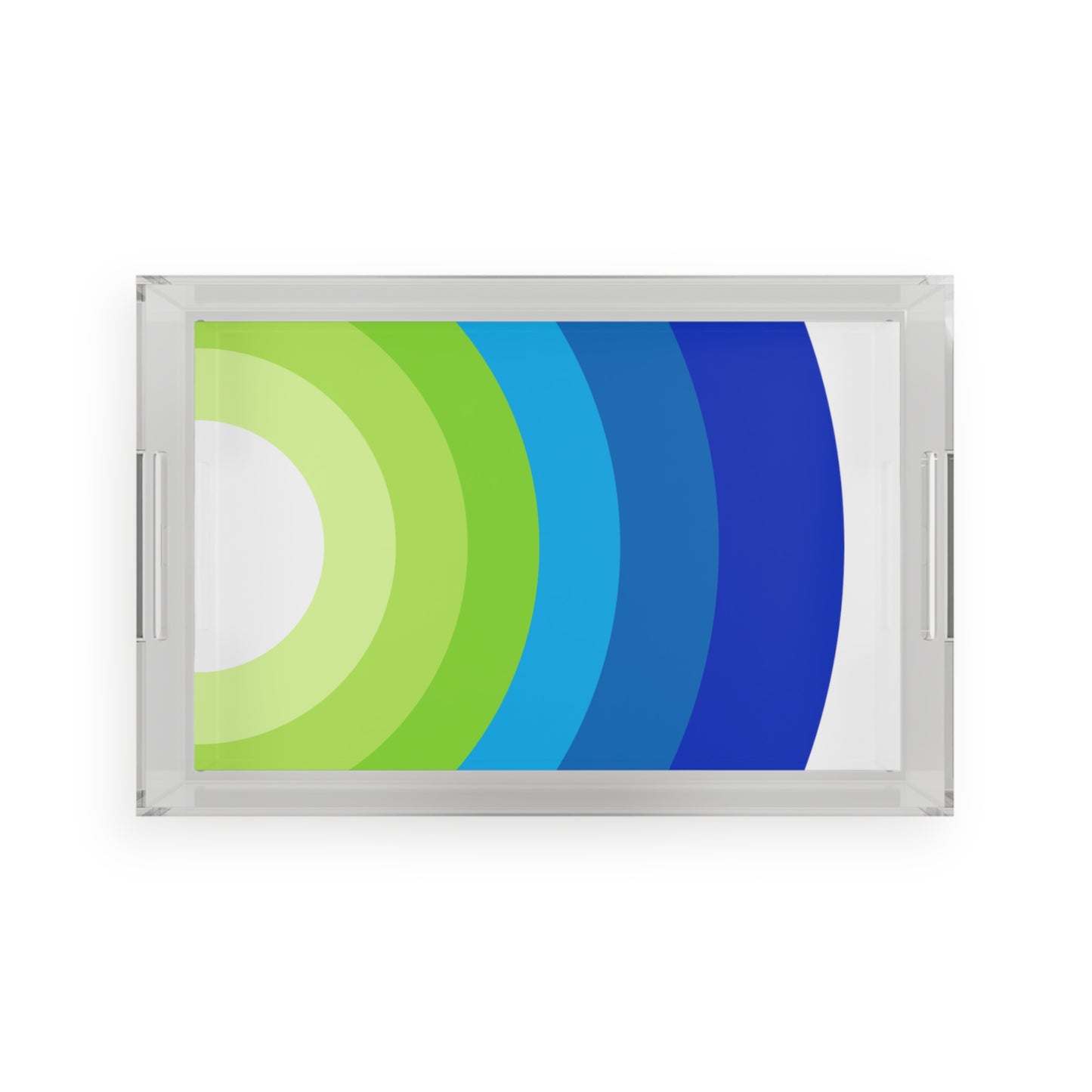 Modern Acrylic Tray with Bold Geometric Artwork