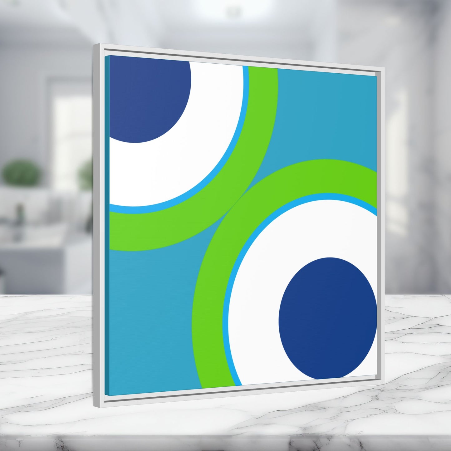 Modern Framed Geometric Canvas Art | Bold Color Meets Clean Framing