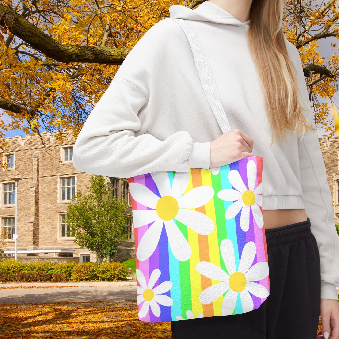 Flower Power Daisy Tote Bag – 3 sizes | Colorful, Cheerful, and Ready to Go