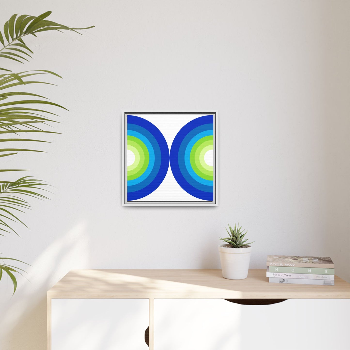 Modern Framed Geometric Canvas Art | Bold Color Meets Clean Framing