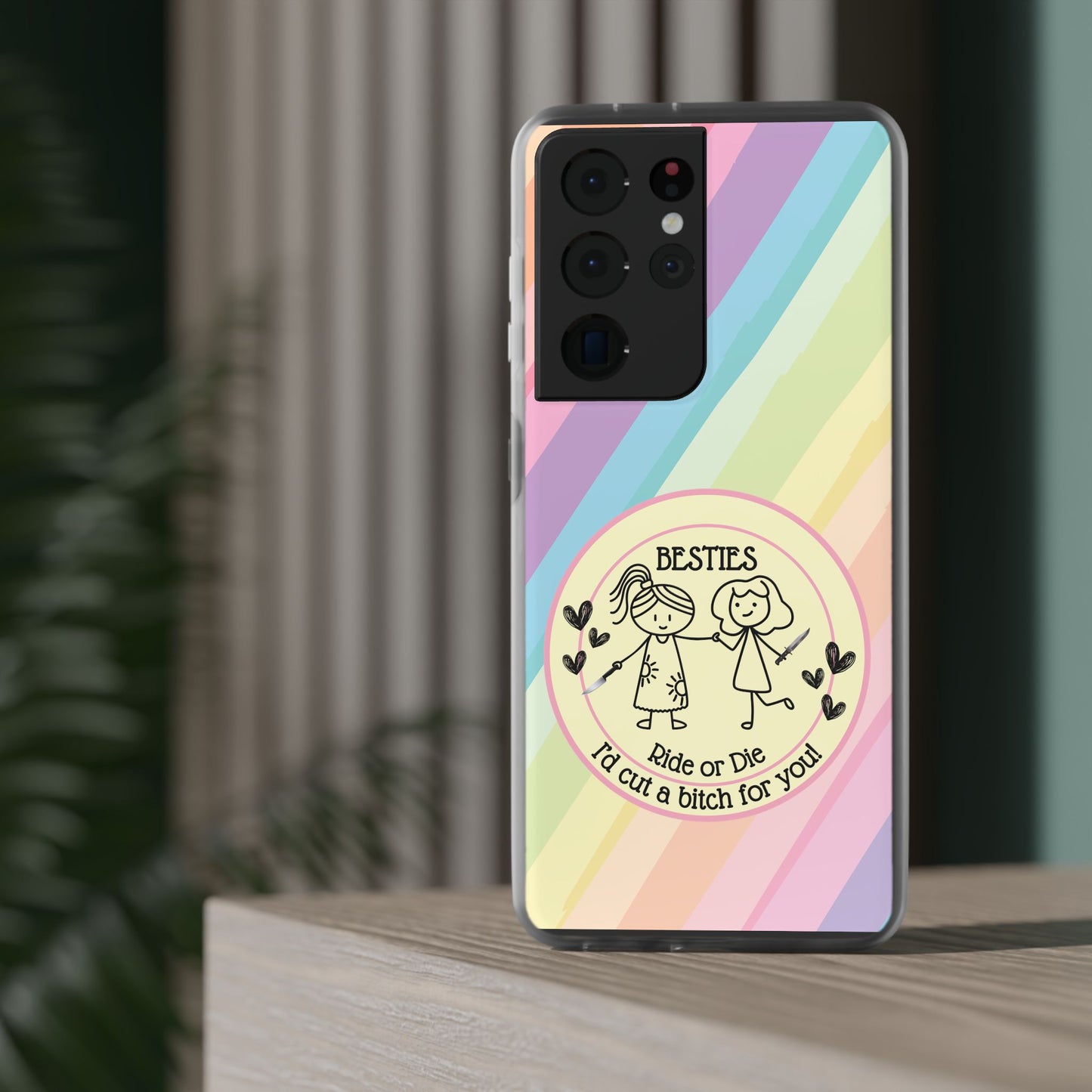 Phone Cases - Pastels Besties Ride or Die | "I'd Cut a Bitch for You"