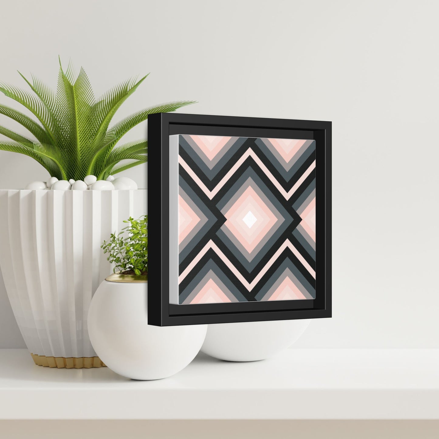 Modern Framed Geometric Canvas Art | Bold Color Meets Clean Framing
