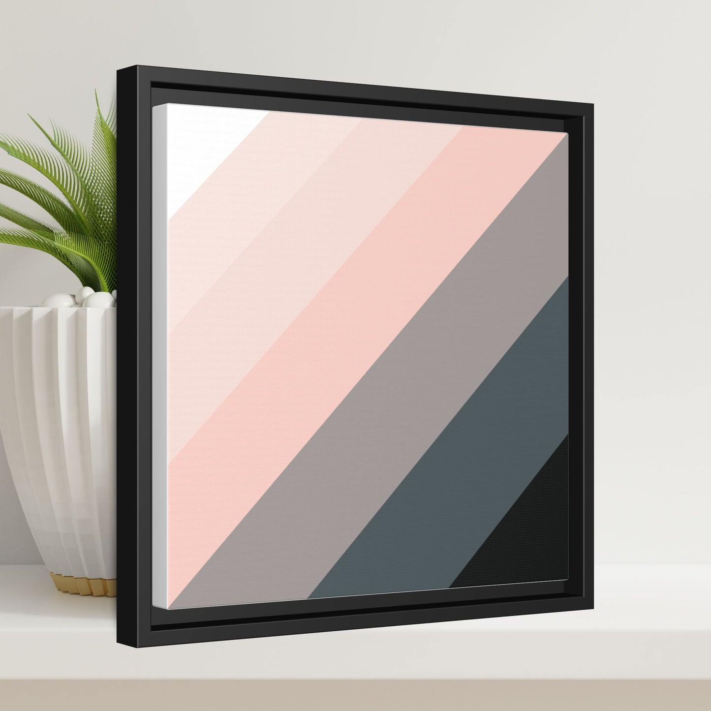 Modern Framed Geometric Canvas Art | Bold Color Meets Clean Framing