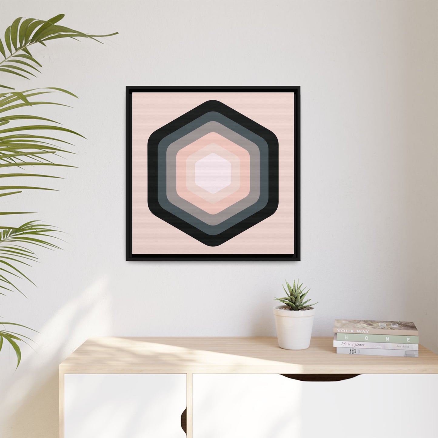 Modern Framed Geometric Canvas Art | Bold Color Meets Clean Framing