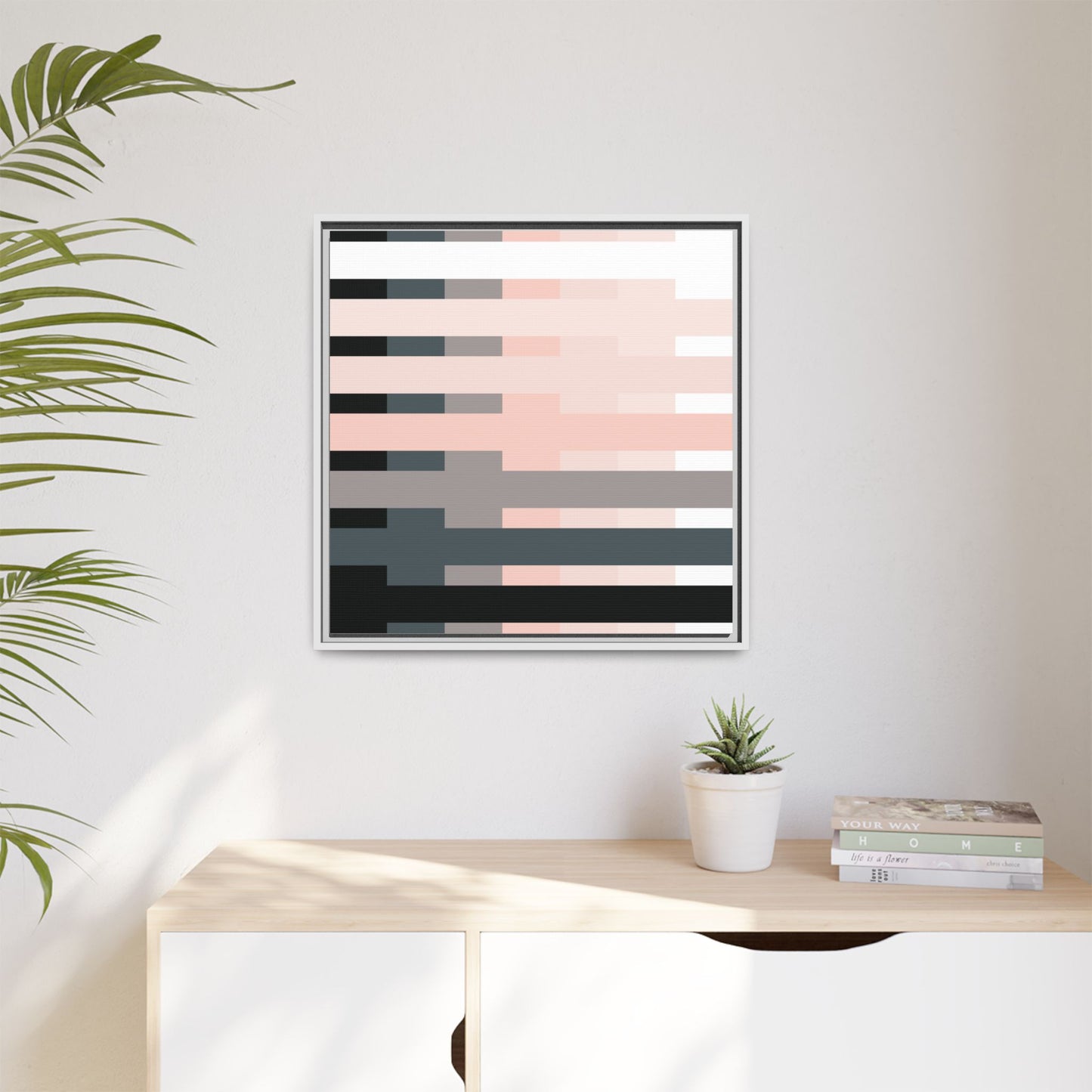 Modern Framed Geometric Canvas Art | Bold Color Meets Clean Framing