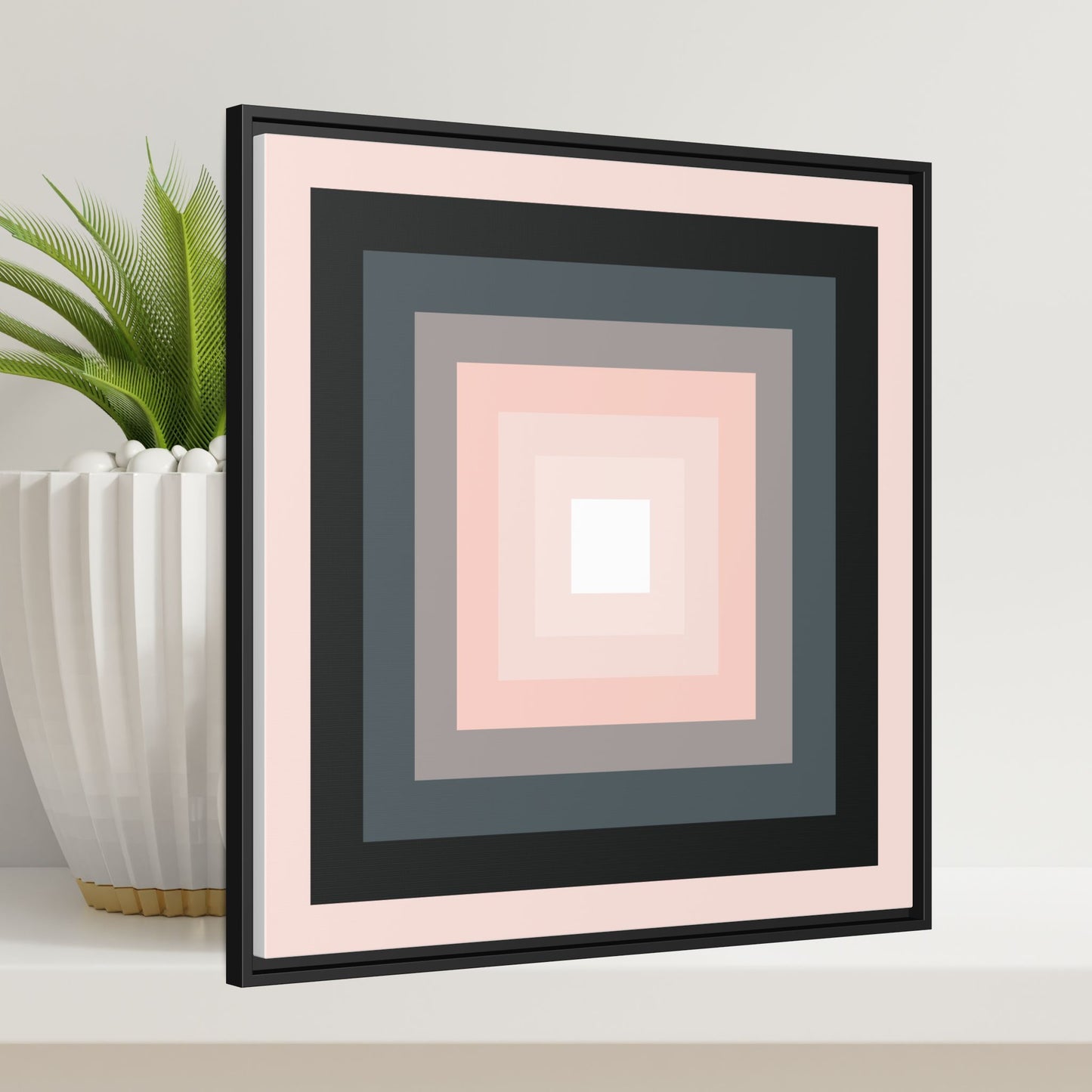 Modern Framed Geometric Canvas Art | Bold Color Meets Clean Framing