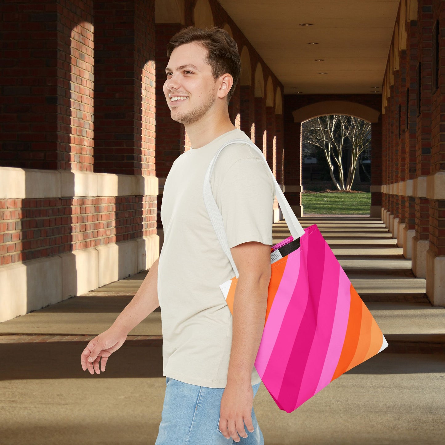 Geometric Art Tote Bag – 3 sizes | Bold lines. Vivid color. Retro with a modern twist.