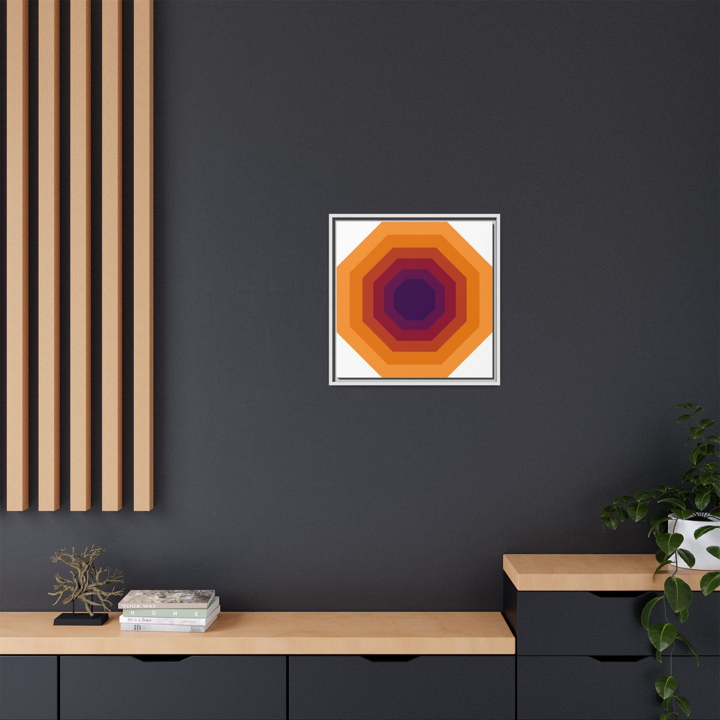 Modern Framed Geometric Canvas Art | Bold Color Meets Clean Framing