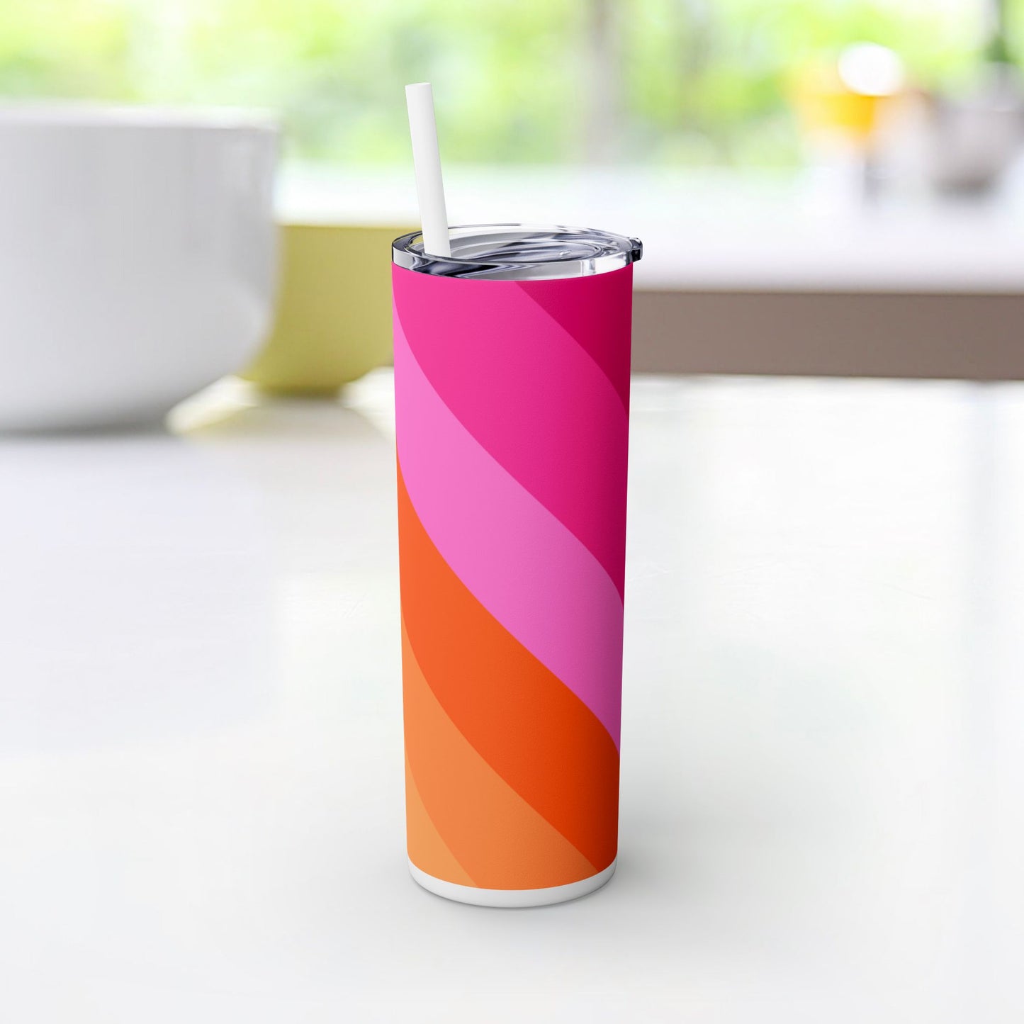 Vibrant. Versatile. Totally Sippable. – 20 oz Skinny Travel Tumbler with Straw