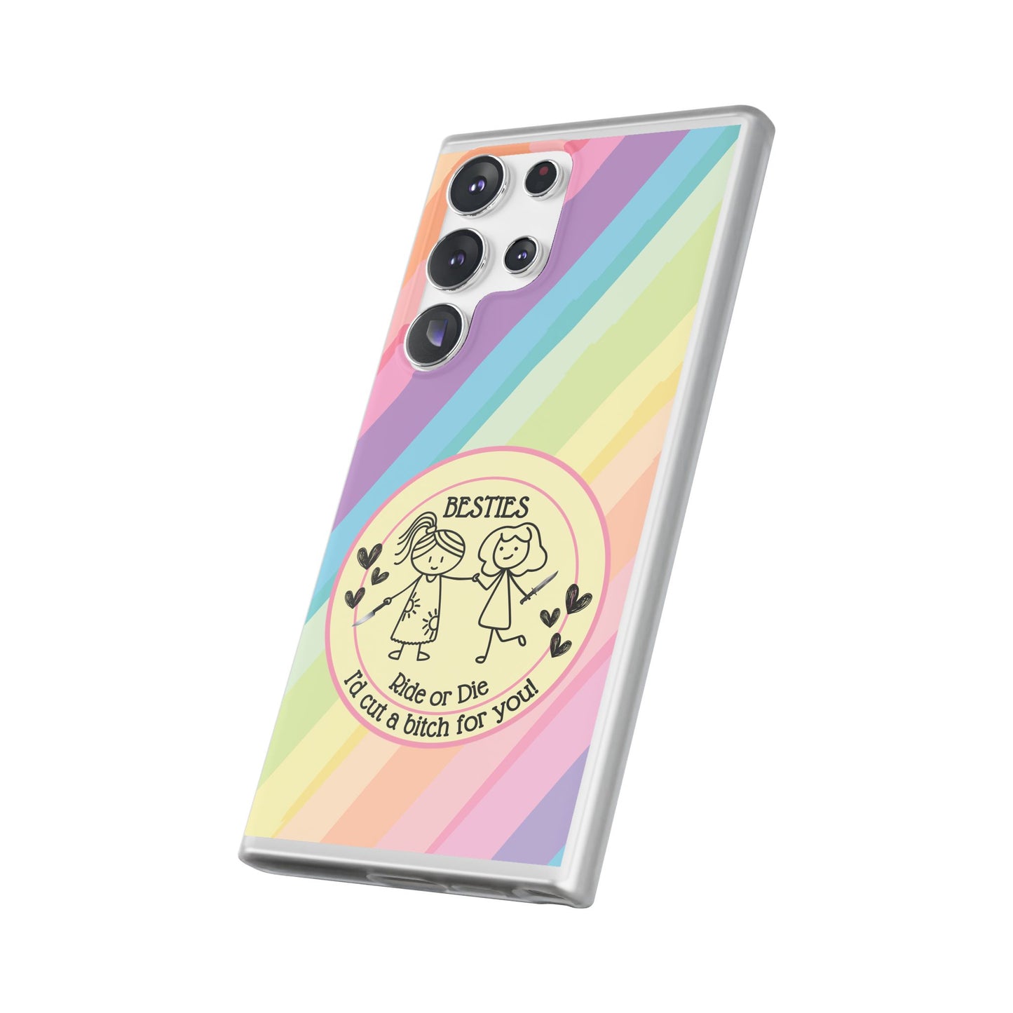 Phone Cases - Pastels Besties Ride or Die | "I'd Cut a Bitch for You"