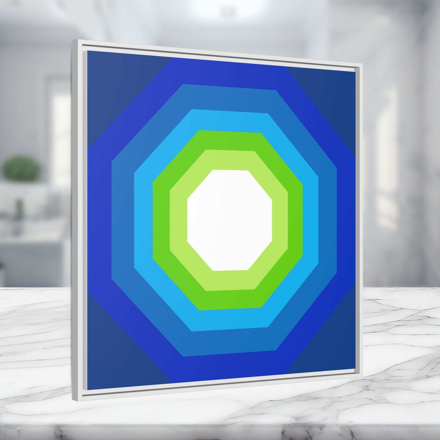 Modern Framed Geometric Canvas Art | Bold Color Meets Clean Framing