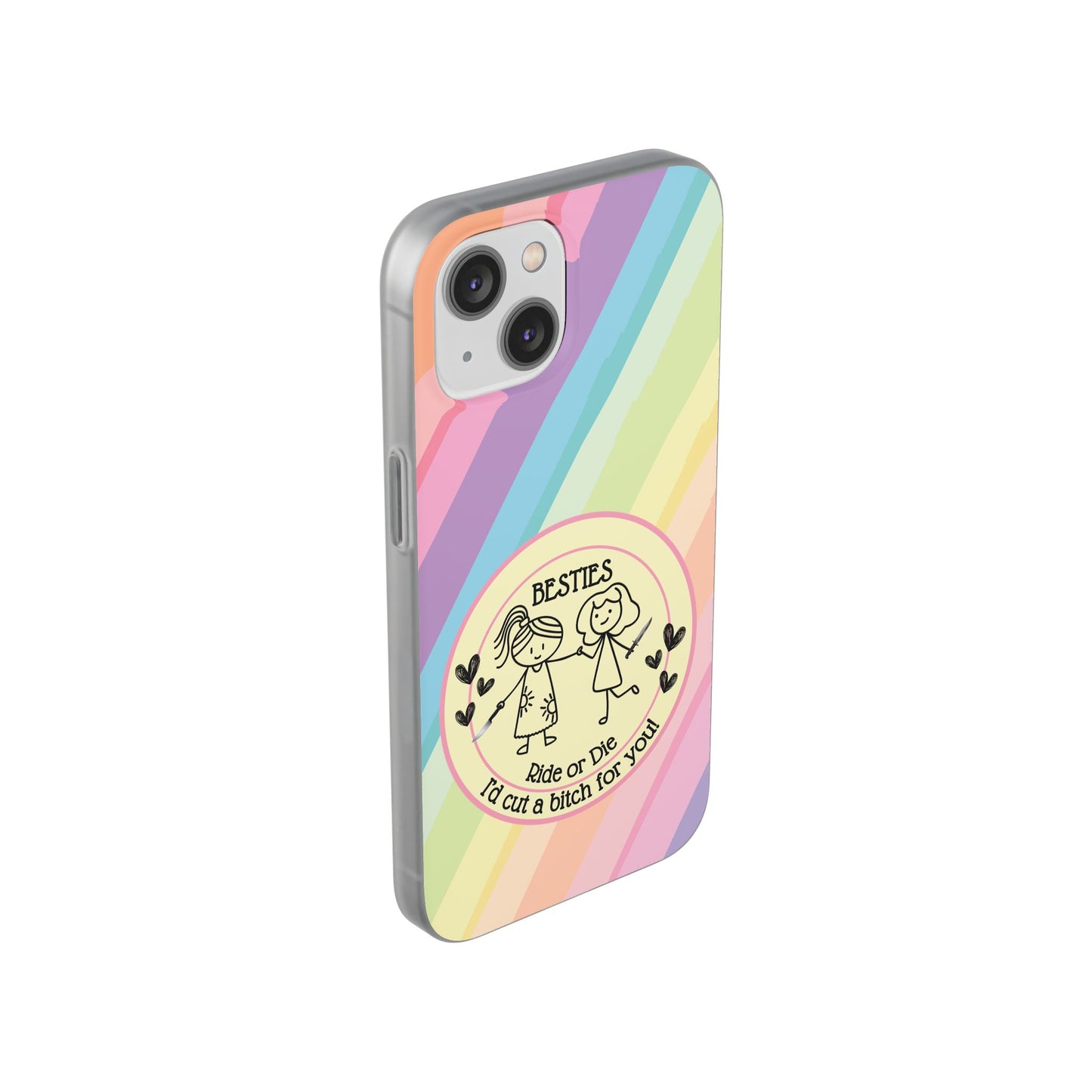 Phone Cases - Pastels Besties Ride or Die | "I'd Cut a Bitch for You"