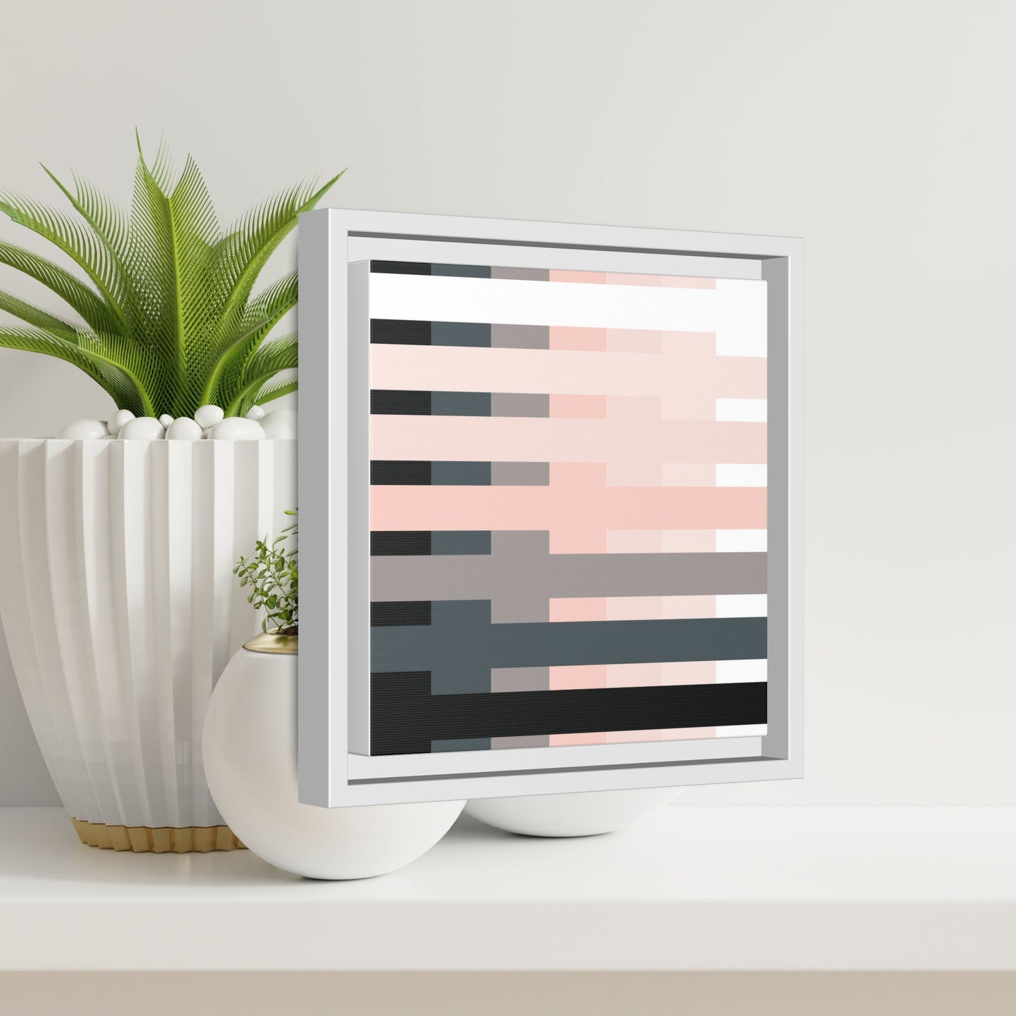 Modern Framed Geometric Canvas Art | Bold Color Meets Clean Framing