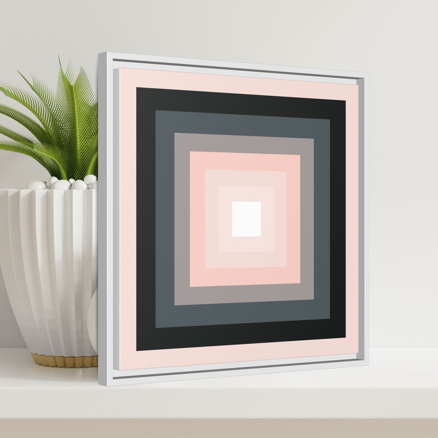 Modern Framed Geometric Canvas Art | Bold Color Meets Clean Framing