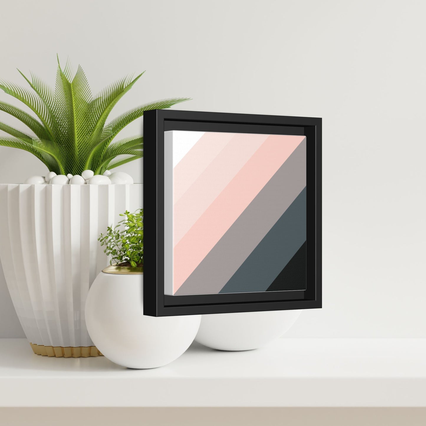 Modern Framed Geometric Canvas Art | Bold Color Meets Clean Framing