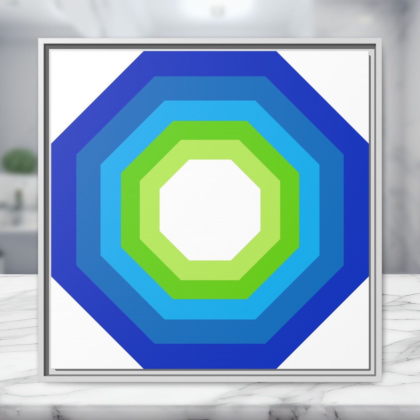 Modern Framed Geometric Canvas Art | Bold Color Meets Clean Framing