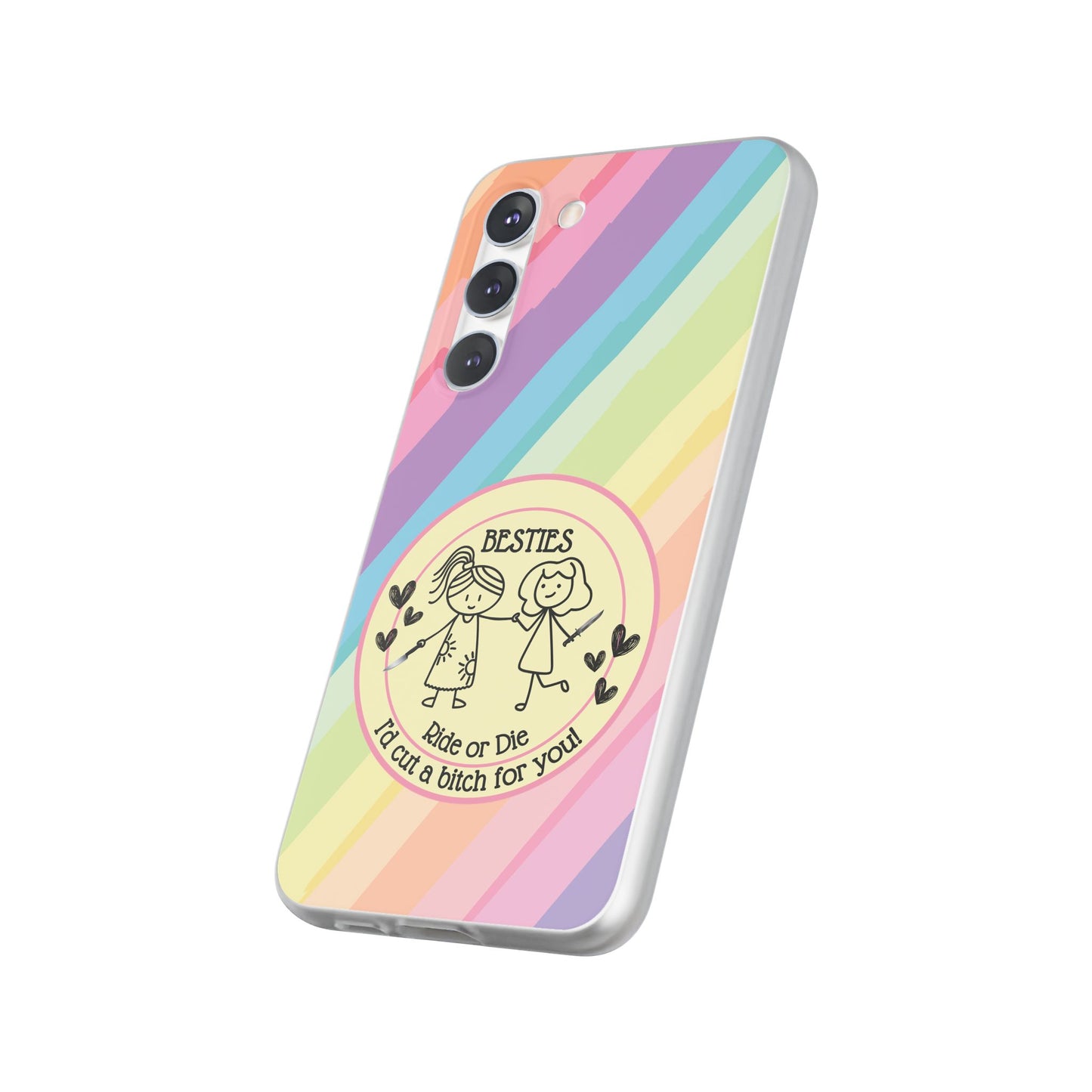 Phone Cases - Pastels Besties Ride or Die | "I'd Cut a Bitch for You"