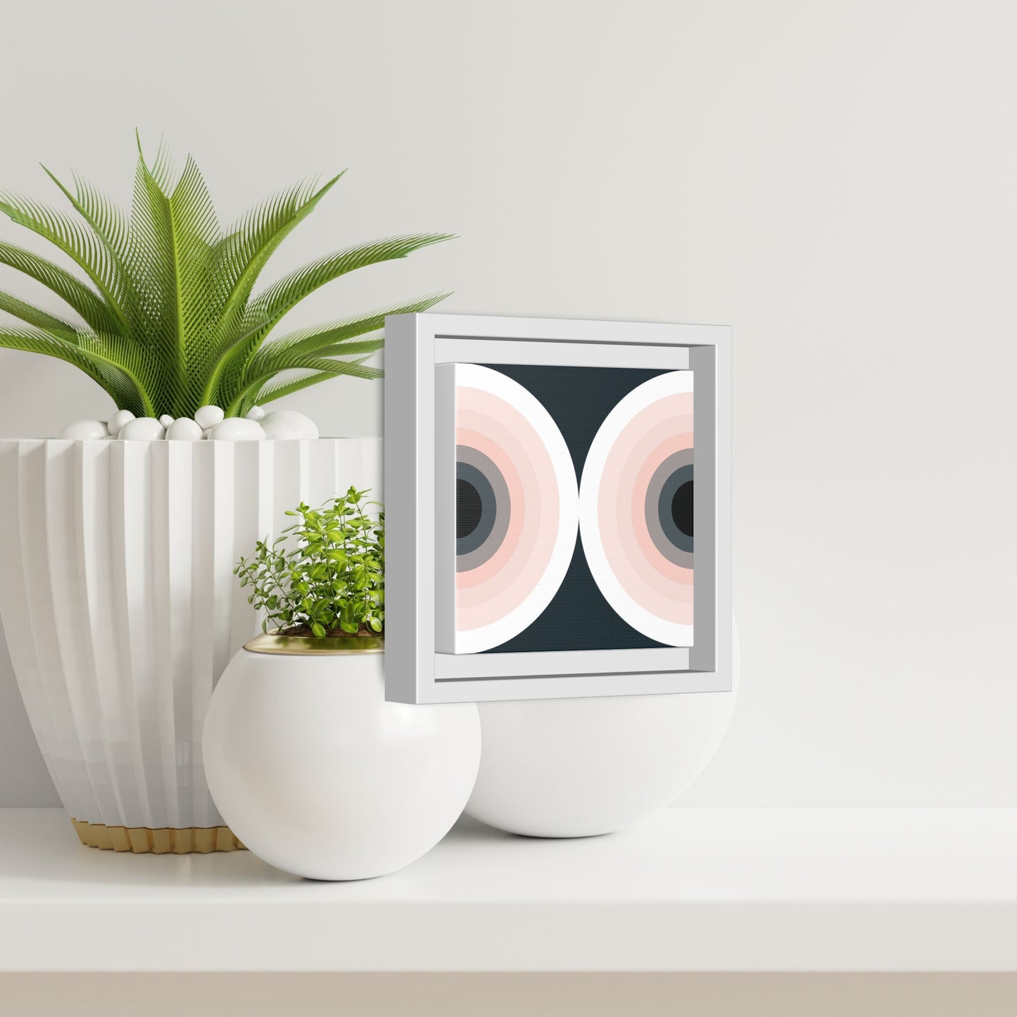 Modern Framed Geometric Canvas Art | Bold Color Meets Clean Framing