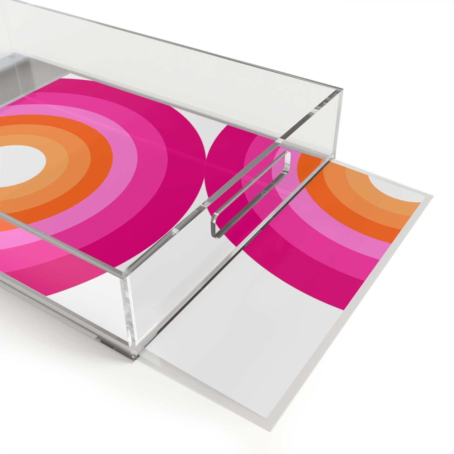 Modern Acrylic Tray with Bold Geometric Artwork