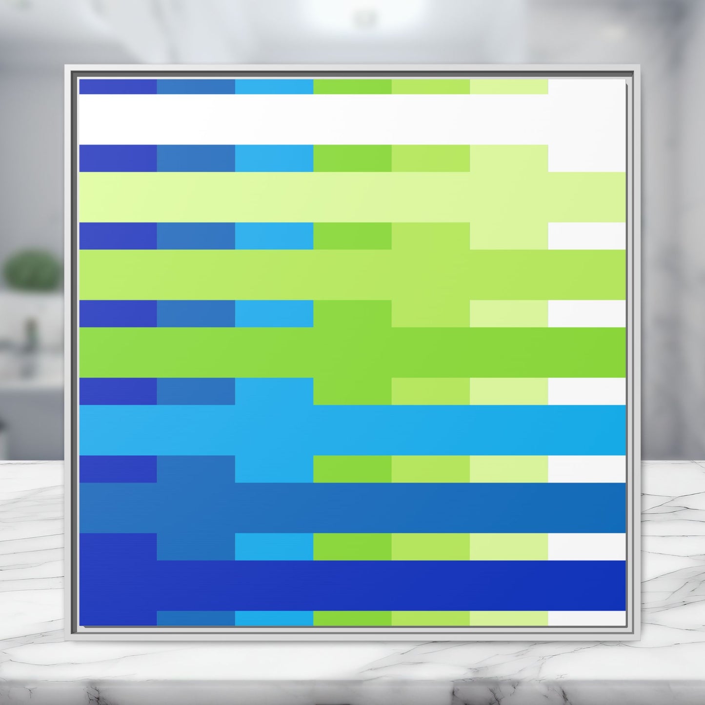 Modern Framed Geometric Canvas Art | Bold Color Meets Clean Framing