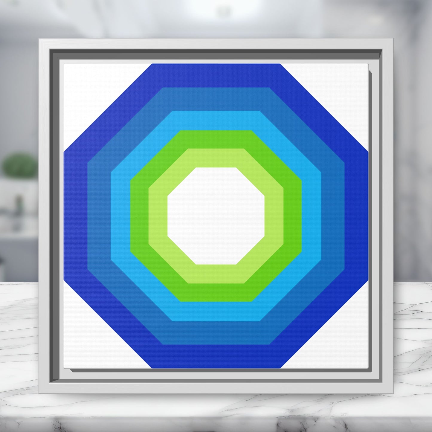 Modern Framed Geometric Canvas Art | Bold Color Meets Clean Framing