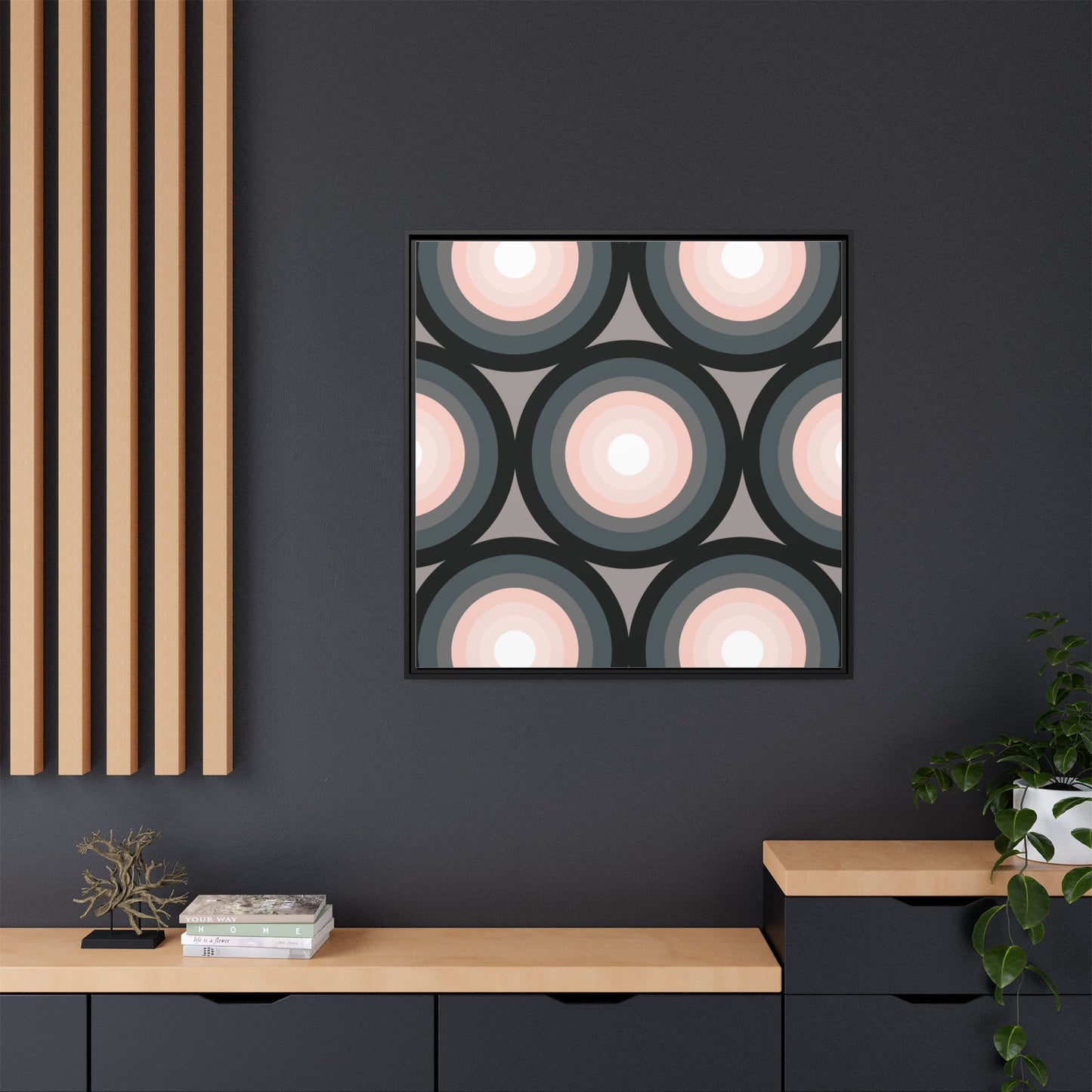 Modern Framed Geometric Canvas Art | Bold Color Meets Clean Framing