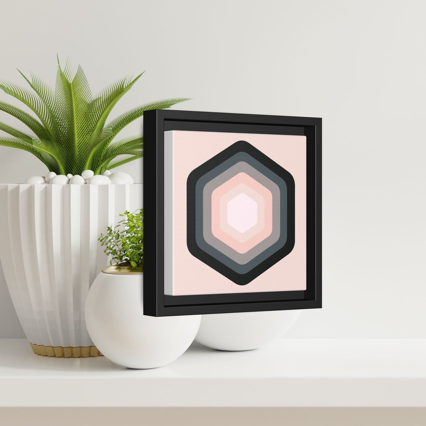 Modern Framed Geometric Canvas Art | Bold Color Meets Clean Framing